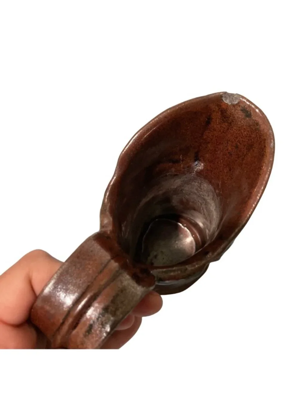 Old Stoneware Brown Pottery Pitcher Vase